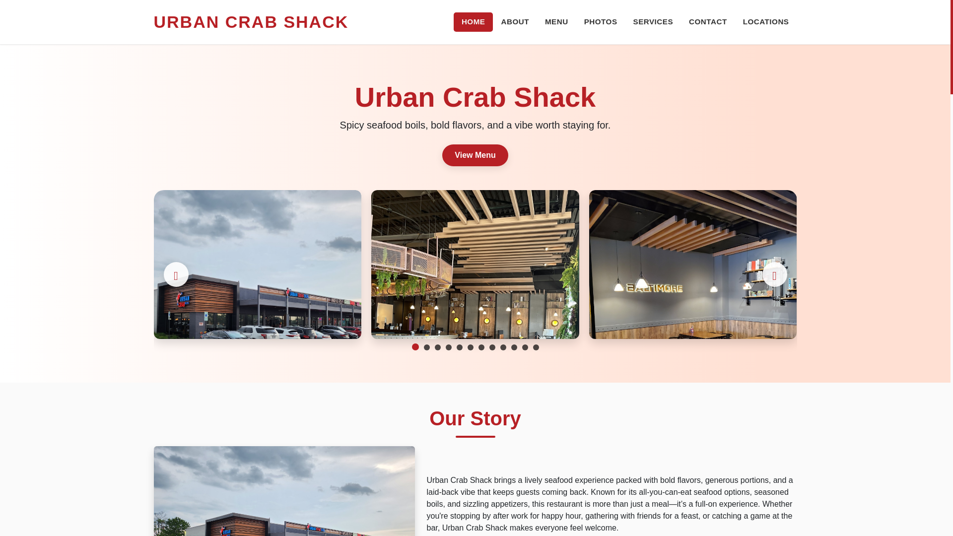 website screenshot of https://urban-crab-shack-site.pages.dev/