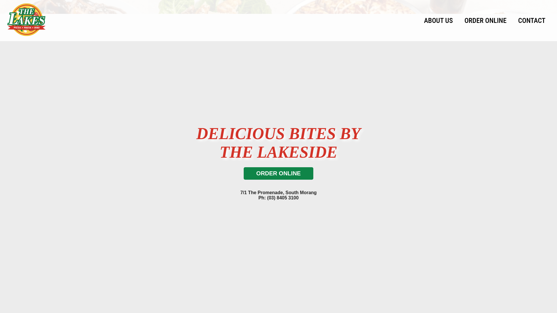 website screenshot of https://thelakespizzasouthmorang.com.au/
