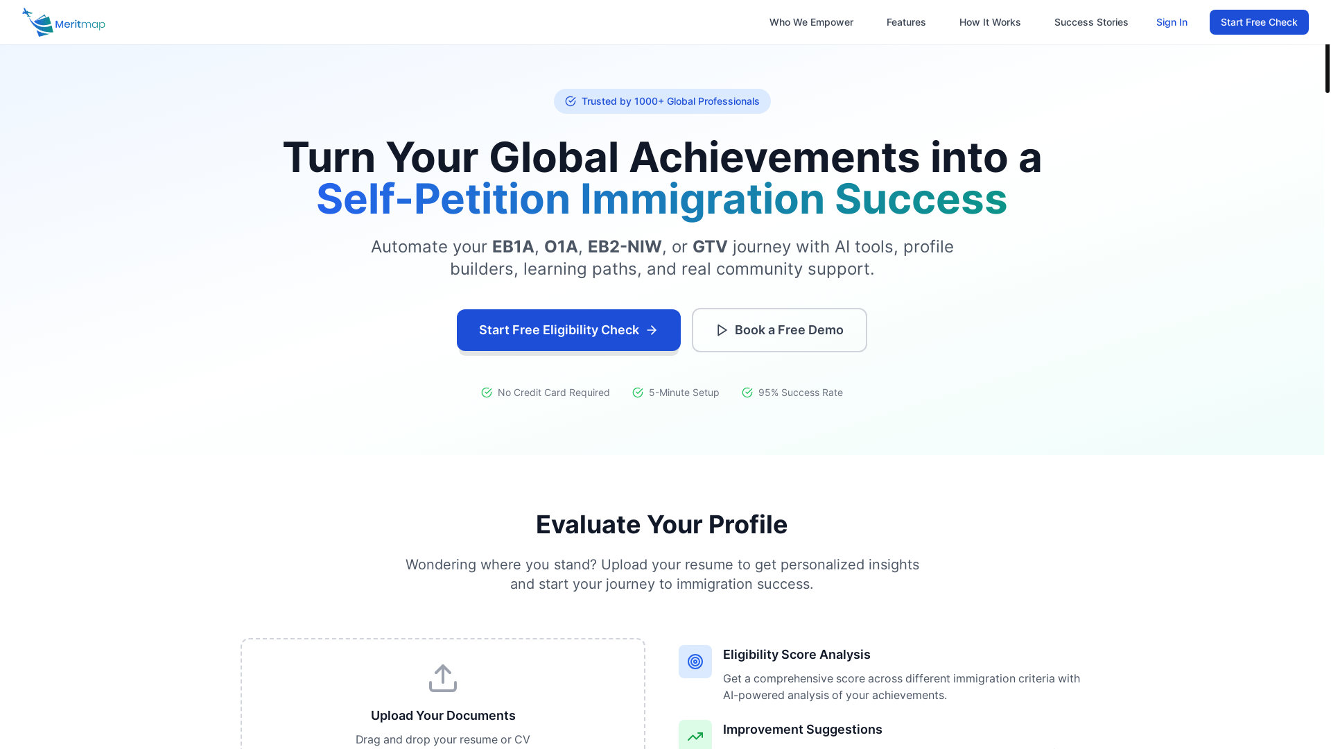 website screenshot of https://meritmapdemo.com/