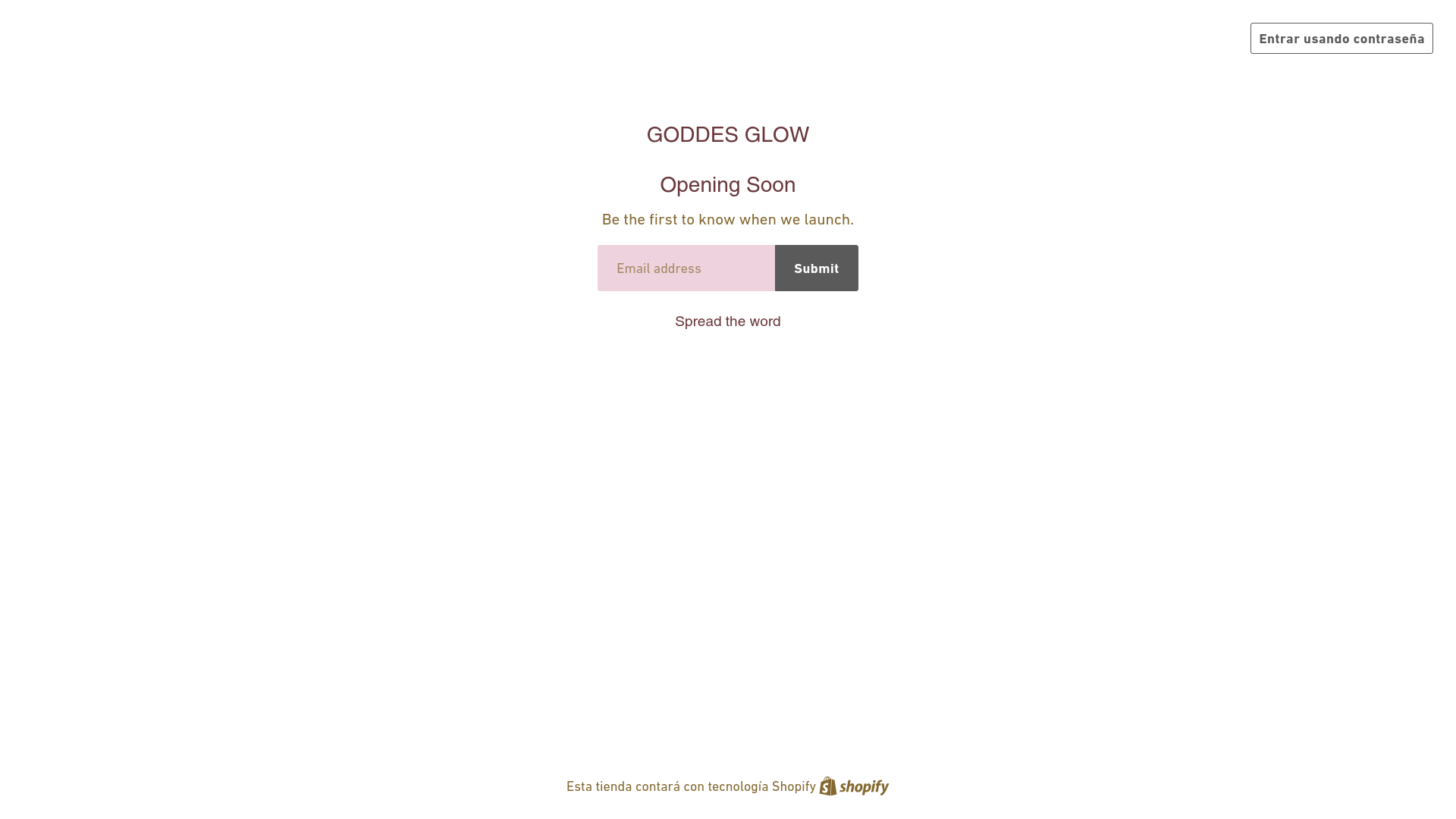website screenshot of https://goddesglowstore.com/