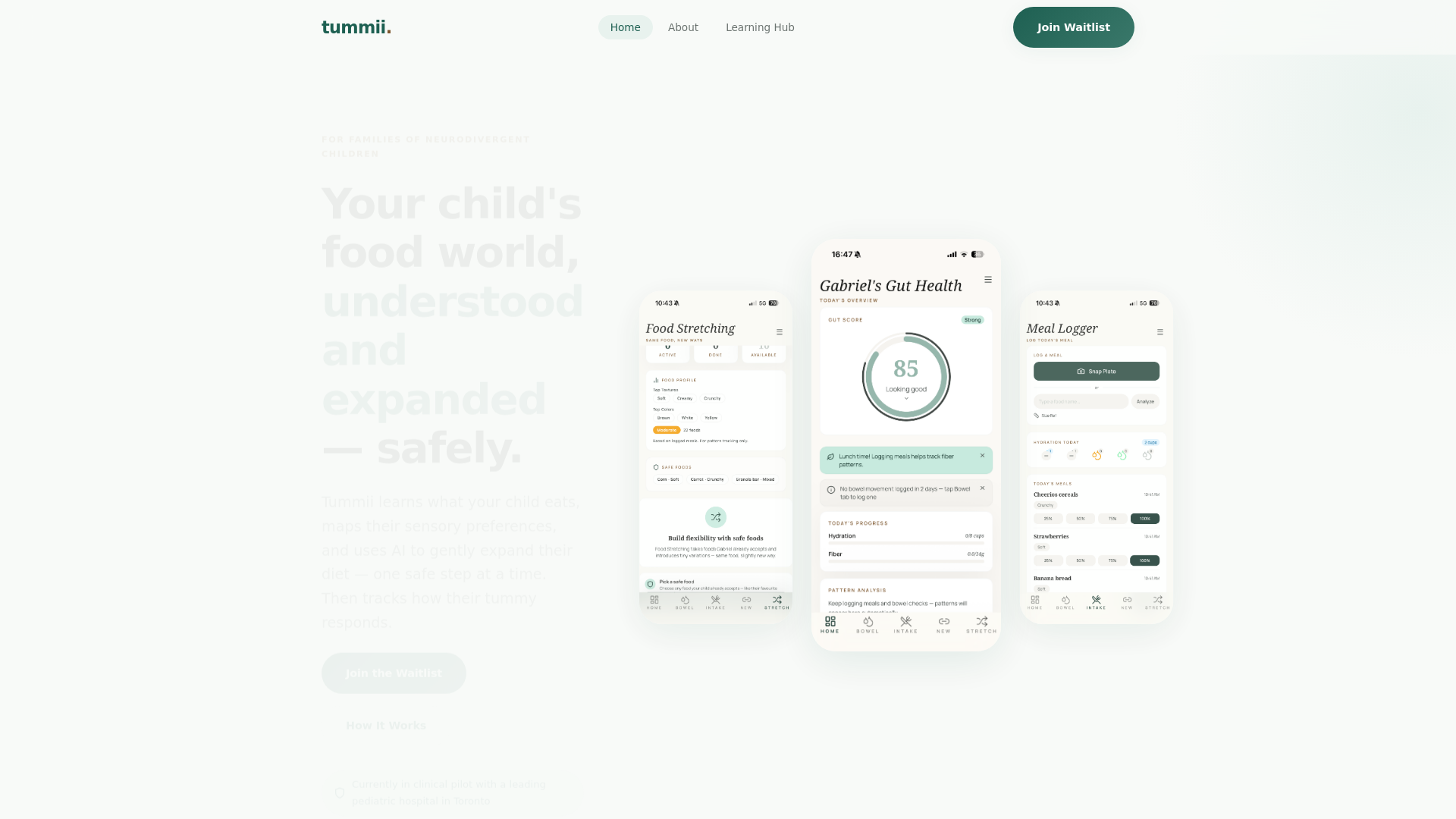 website screenshot of https://tummii-app.pages.dev/
