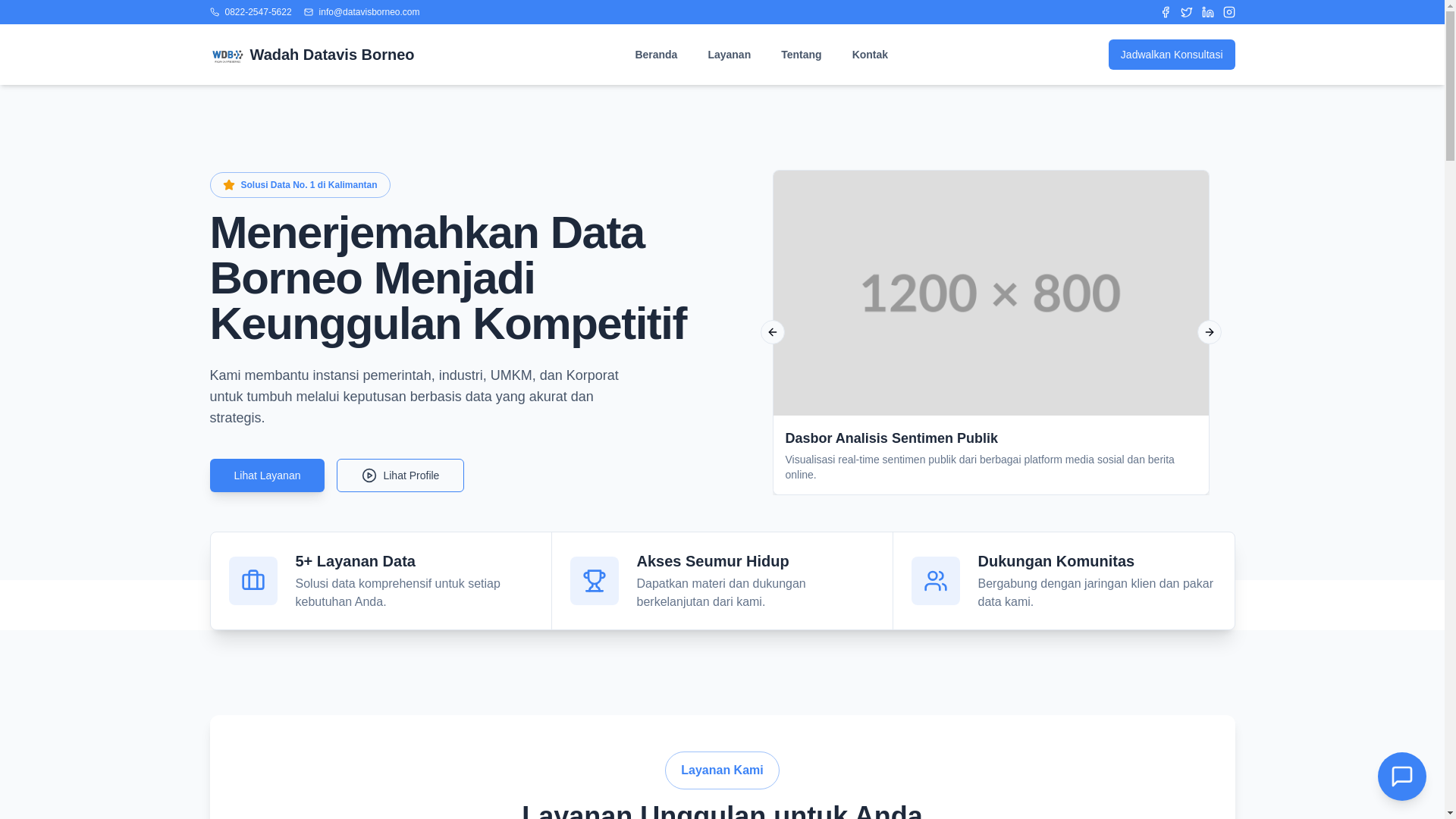 website screenshot of https://datavisborneo.com/