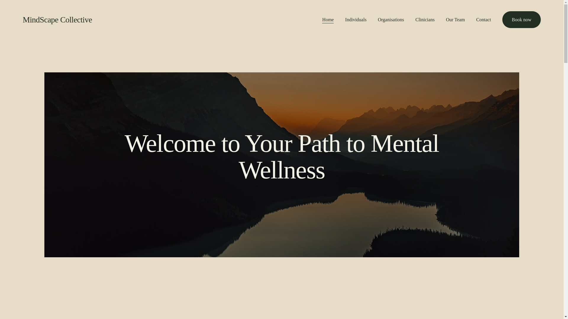 website screenshot of https://mindscapecollective.com.au/