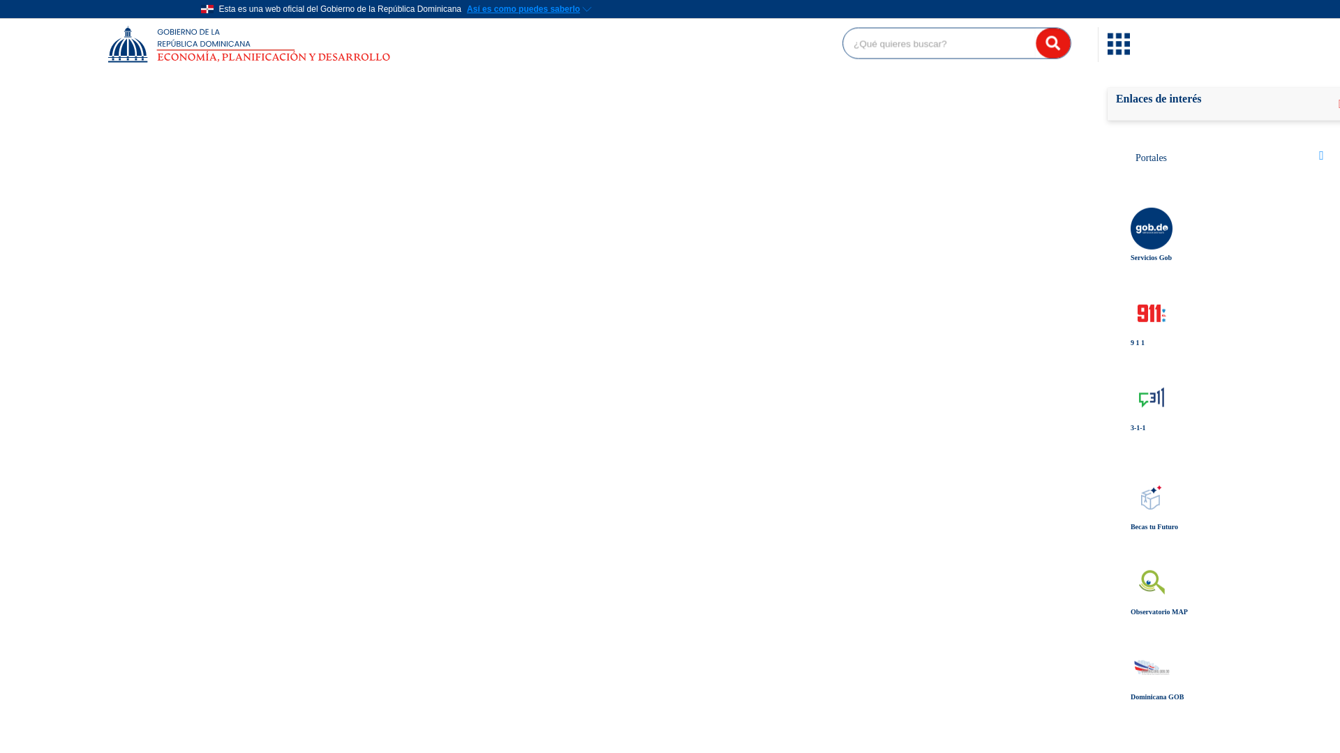 website screenshot of https://mepyd.gob.do/