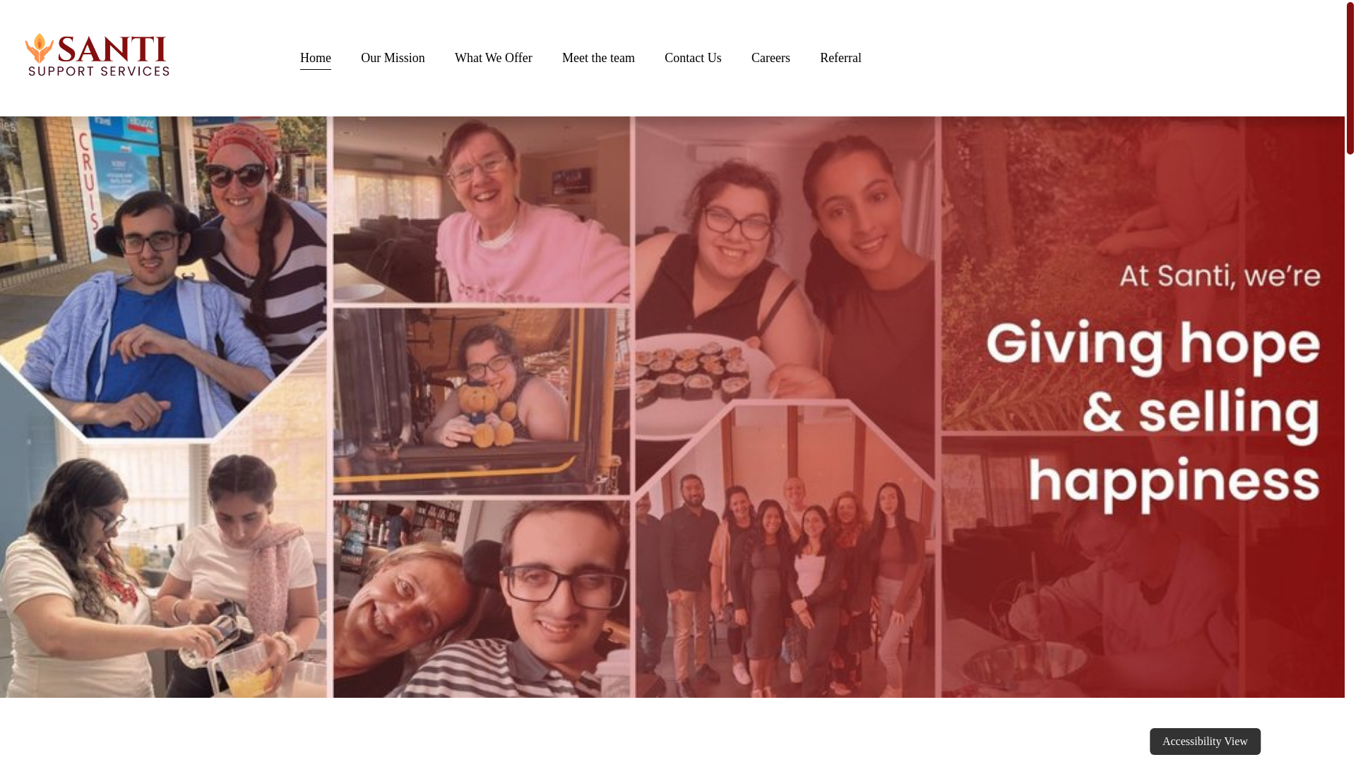 website screenshot of https://santisupportservices.online/