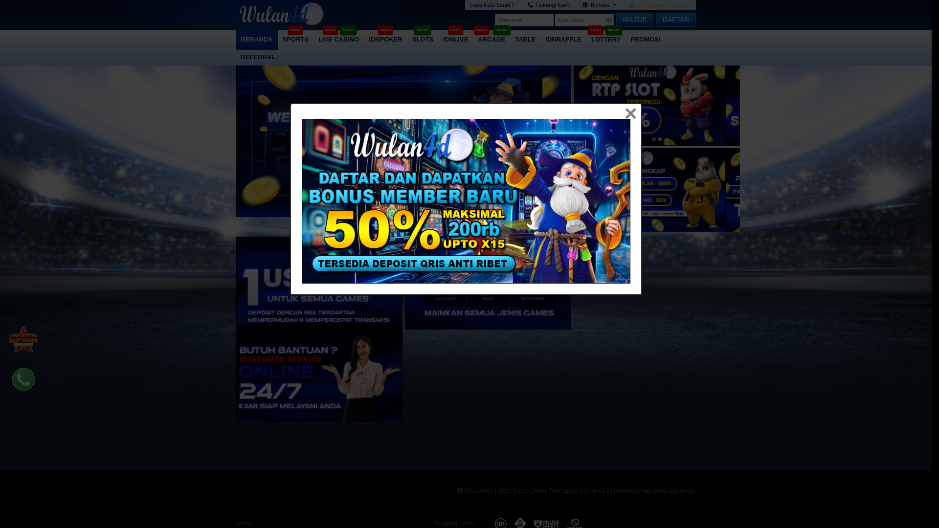 website screenshot of https://jpwulan4d.net/