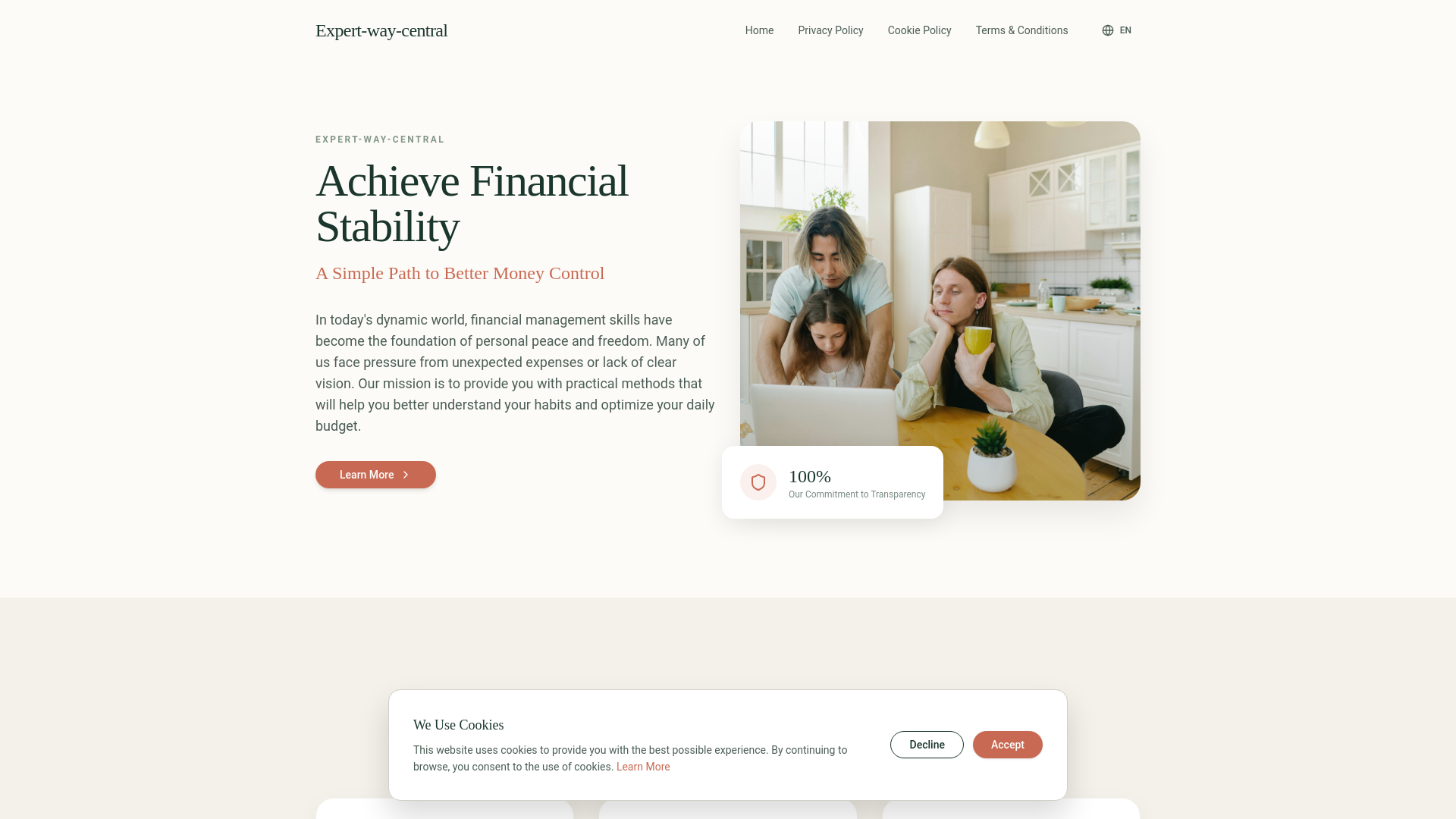 website screenshot of https://expert-way-central.com