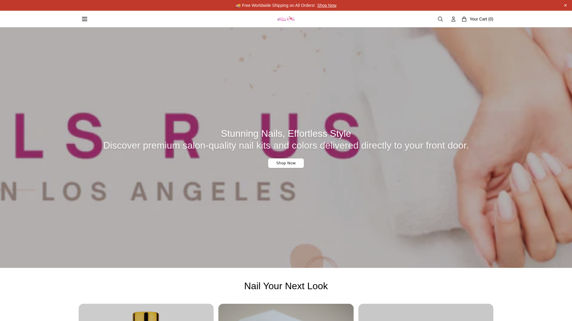 website screenshot of https://nailsrusstore.shop/