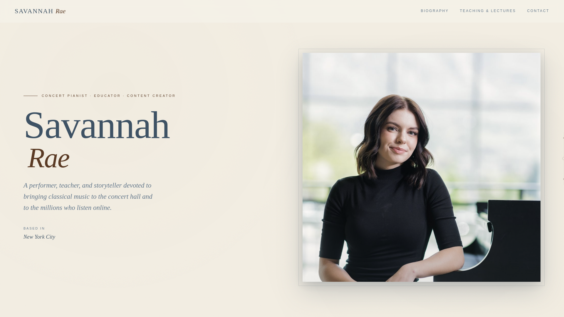 website screenshot of https://savannahraepiano.com/