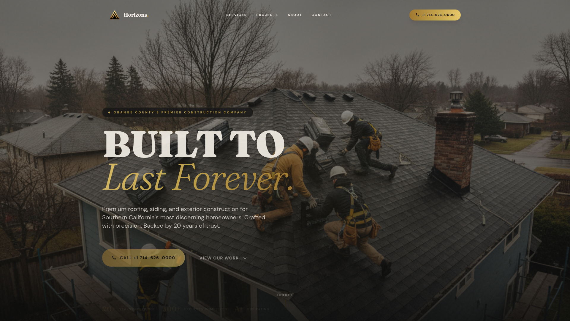 website screenshot of https://horizonsconstruction.pages.dev/