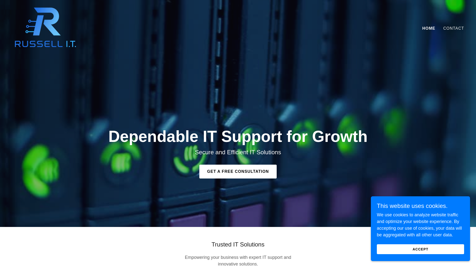 website screenshot of https://russellinfotech.com/
