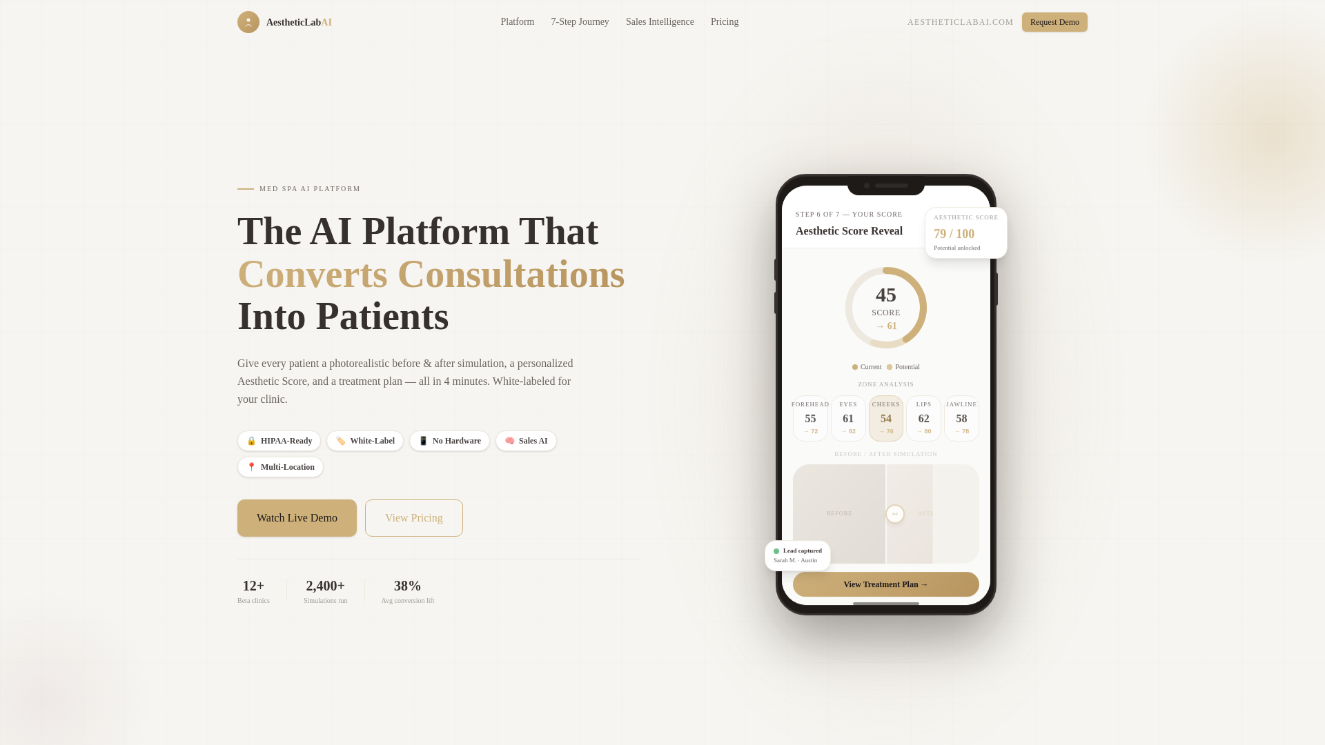 website screenshot of https://aestheticlabai-demo.pages.dev/