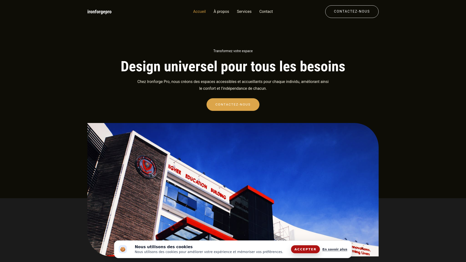 website screenshot of https://ironforgepro.world/