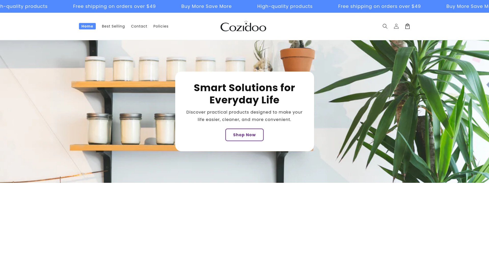 website screenshot of https://cozidooshop.com/