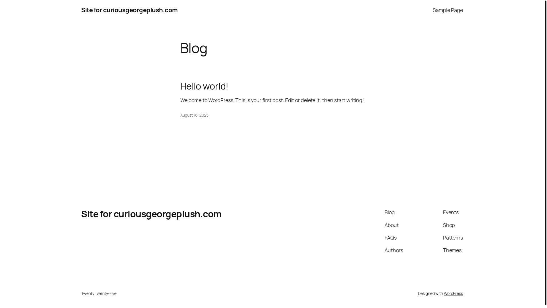website screenshot of https://curiousgeorgeplush.com/