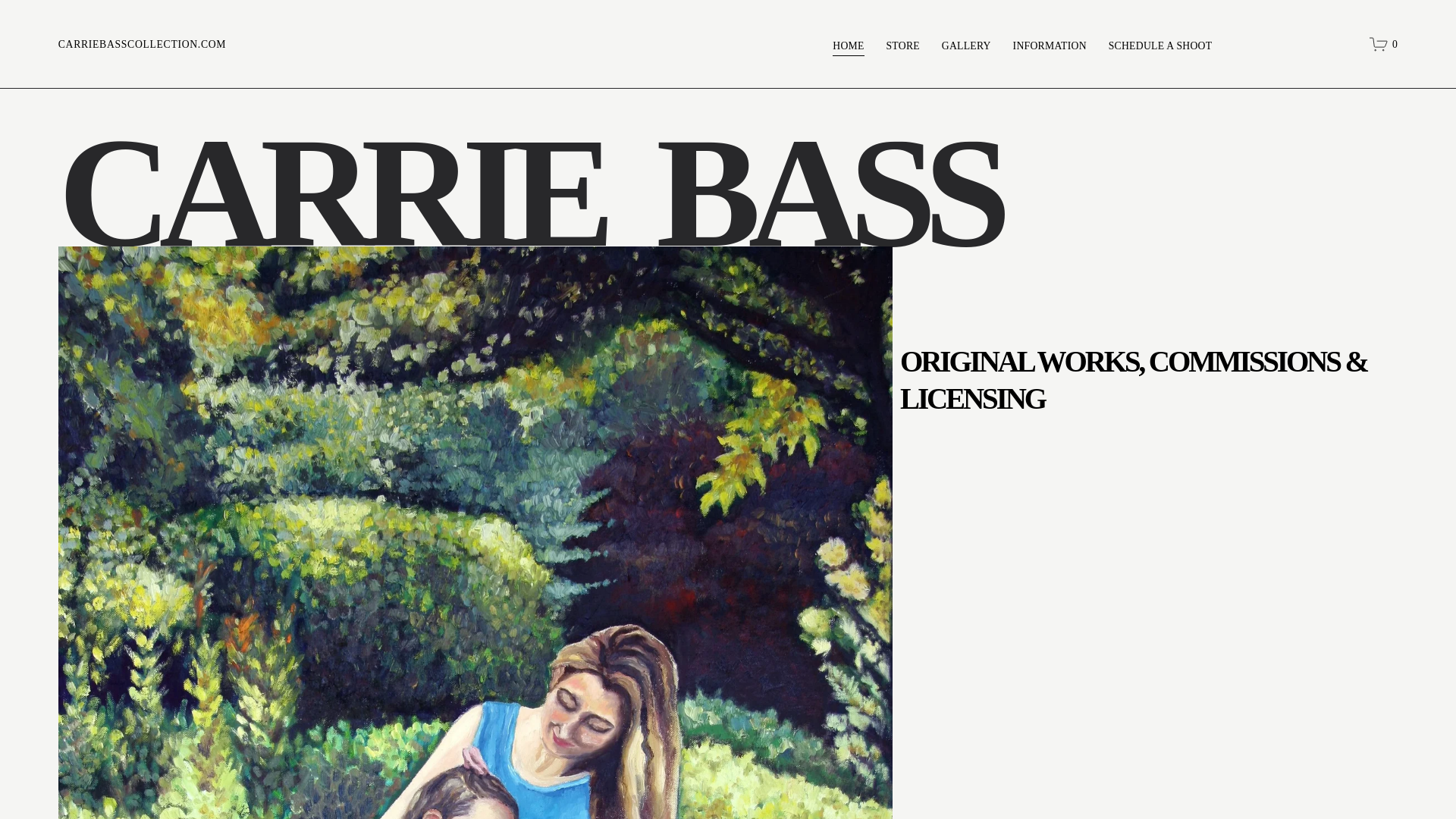 website screenshot of https://carriebasscollection.com