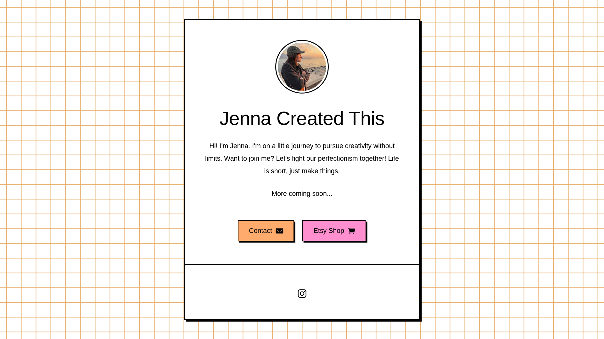 website screenshot of https://jennacreatedthis.com/