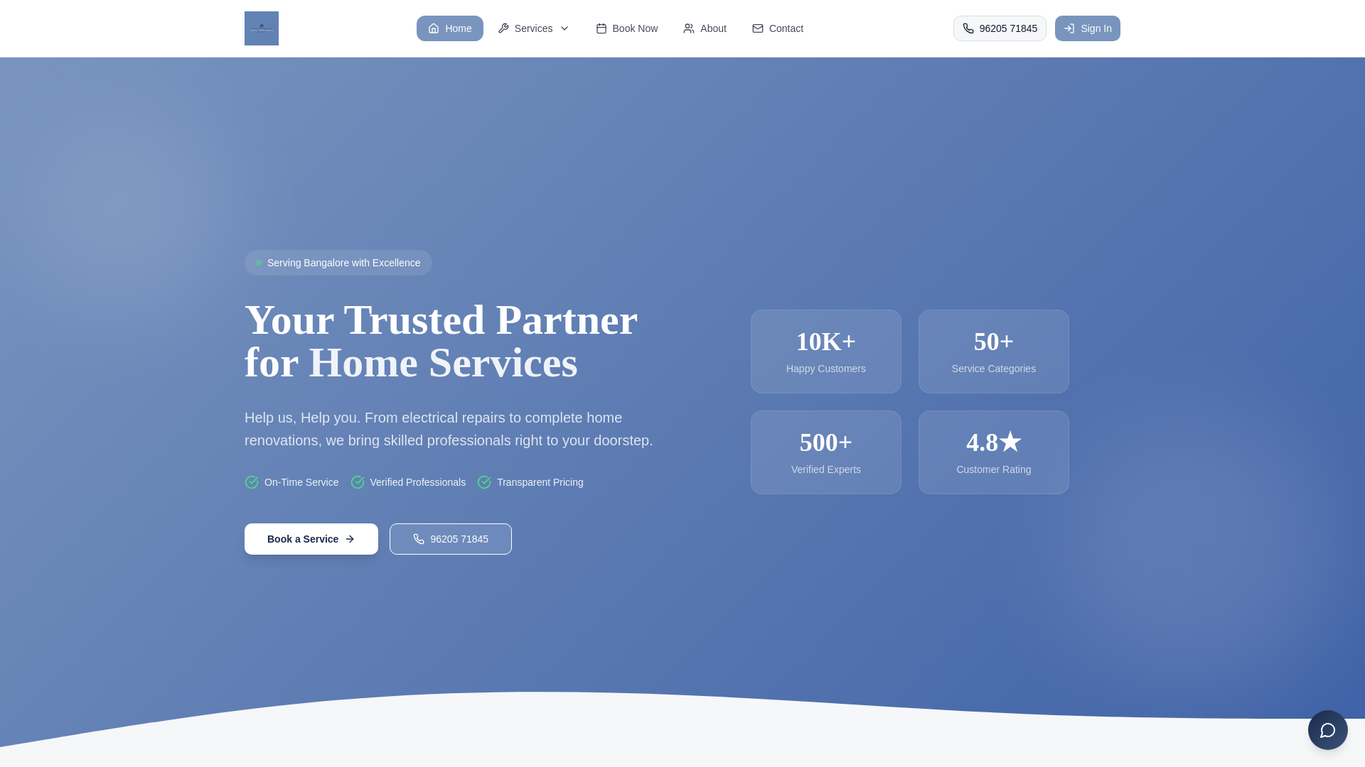 website screenshot of https://whiteshomeassist.in