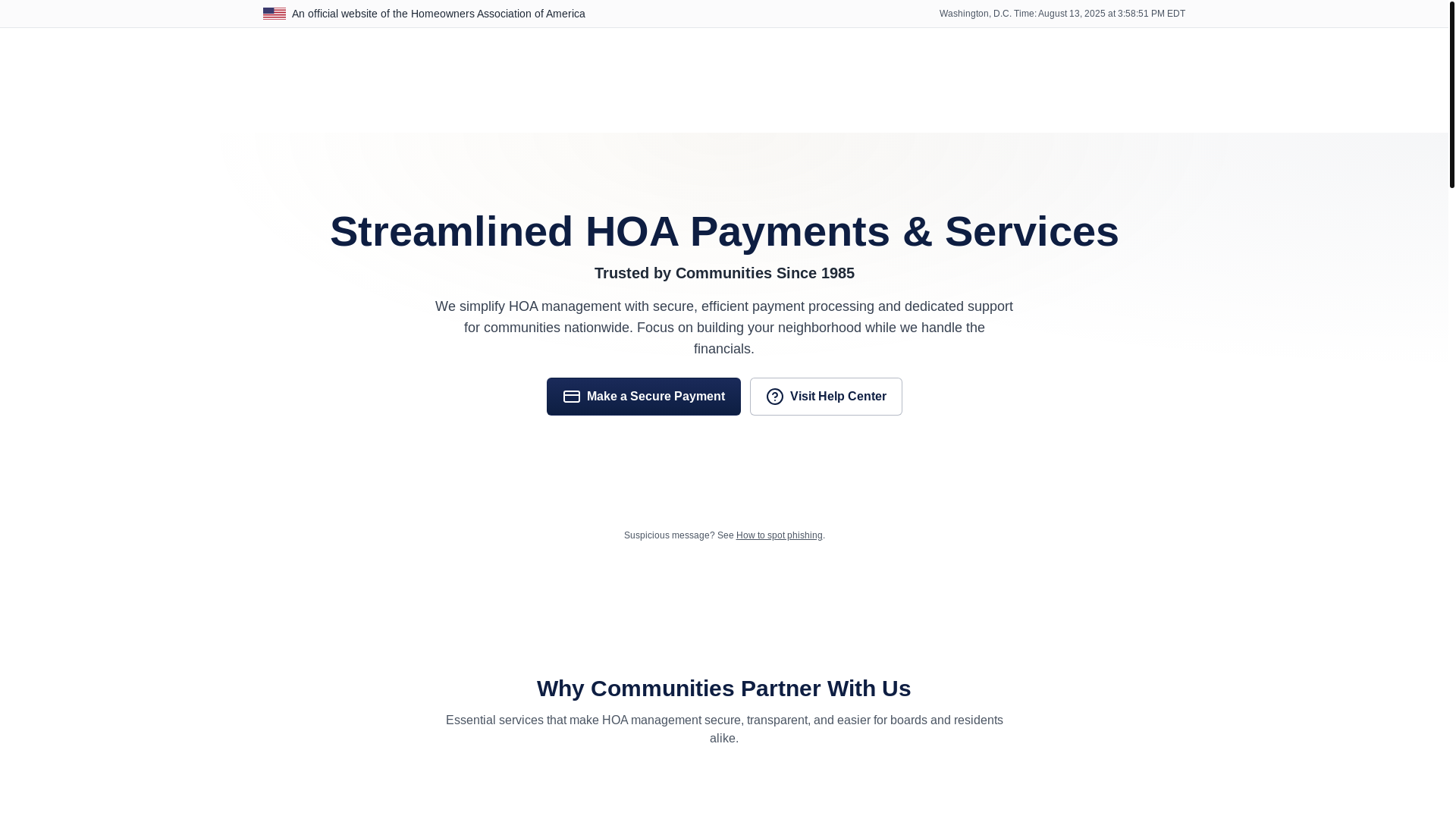 website screenshot of https://www.hoasofamerica.org/