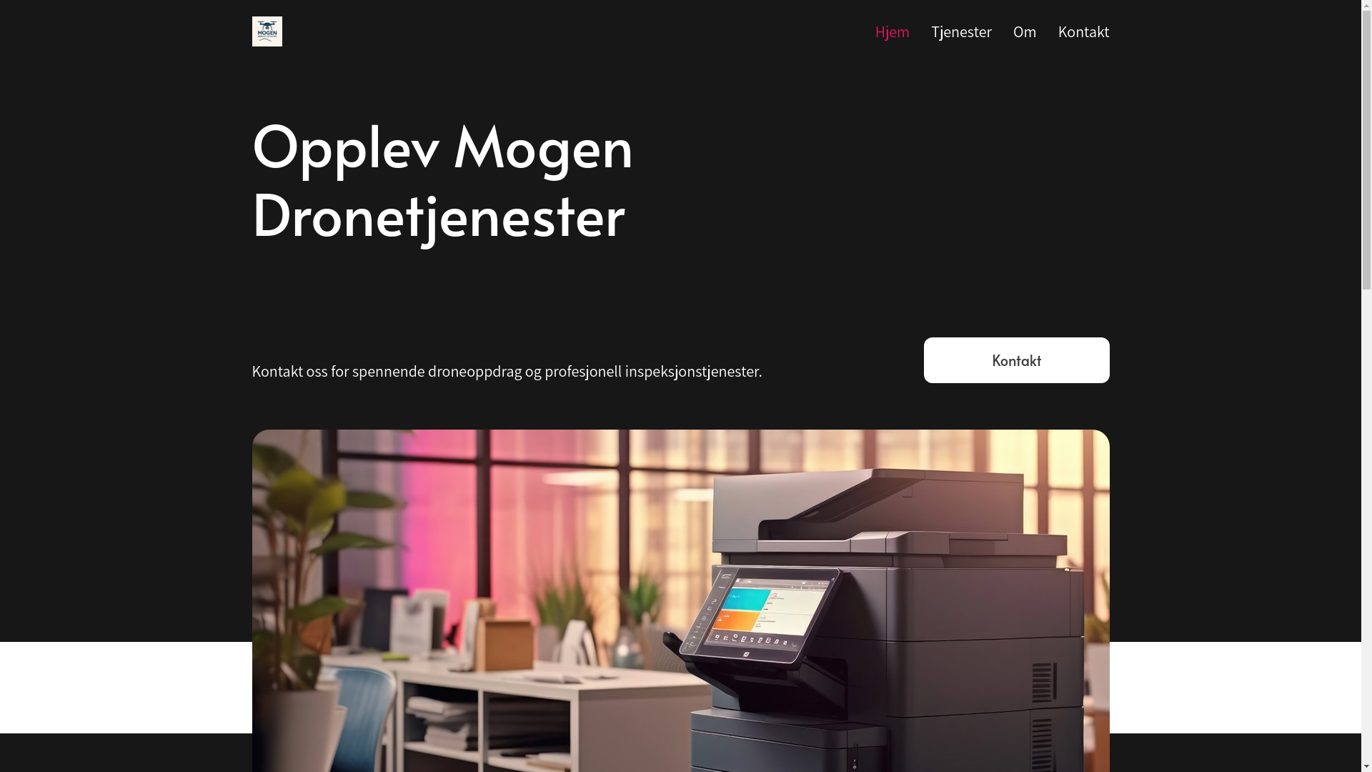 website screenshot of https://mogendronetjenester.no/