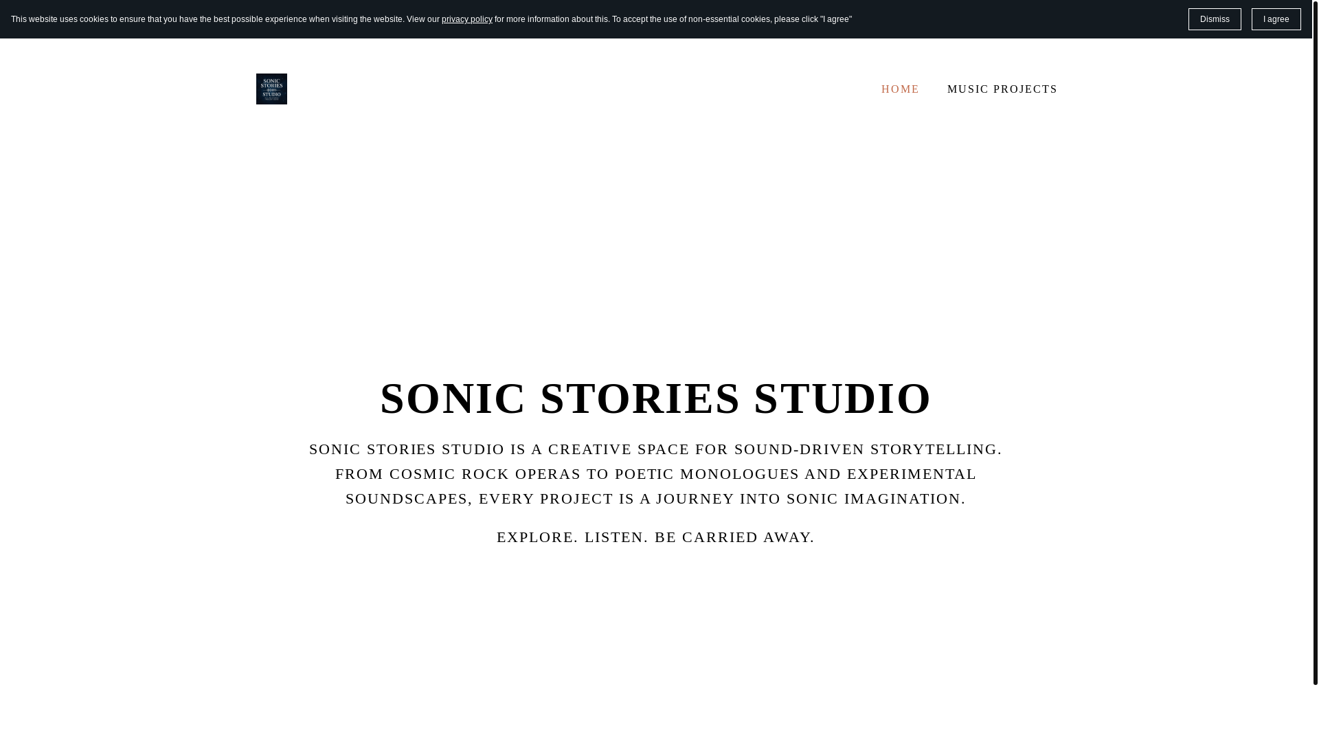website screenshot of https://sonicstoriesstudio.eu/