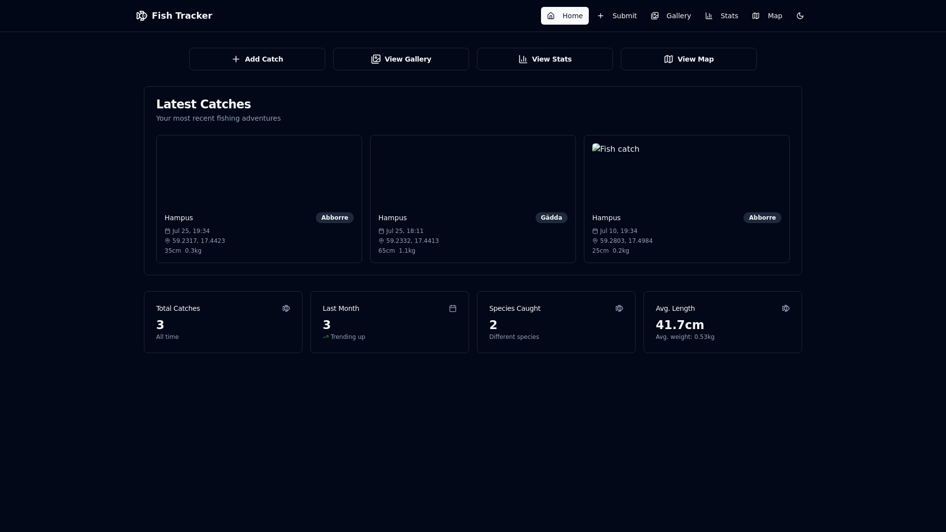 website screenshot of https://fish-tracker.pages.dev/