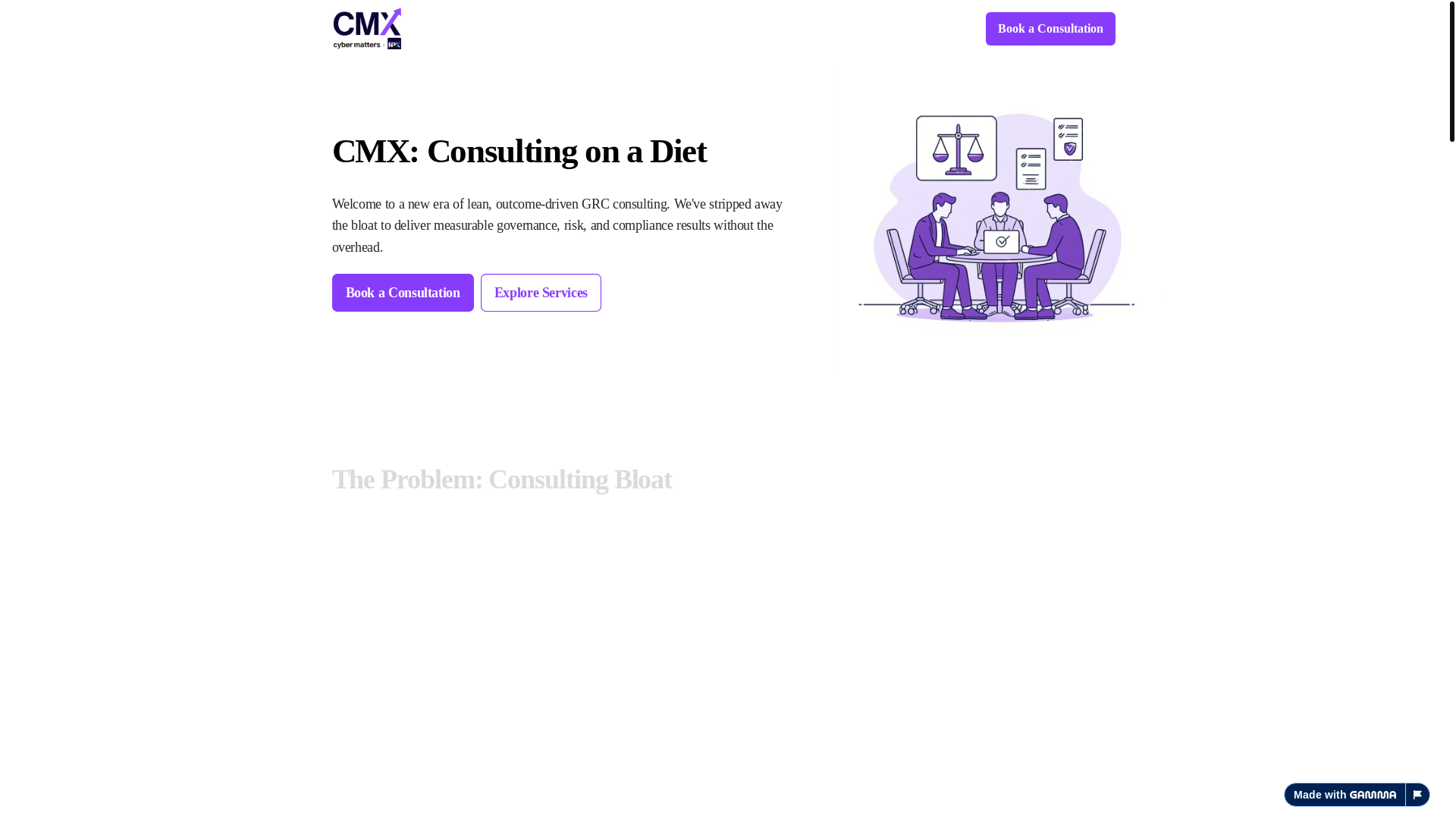 website screenshot of https://cmx-corporate.pages.dev/