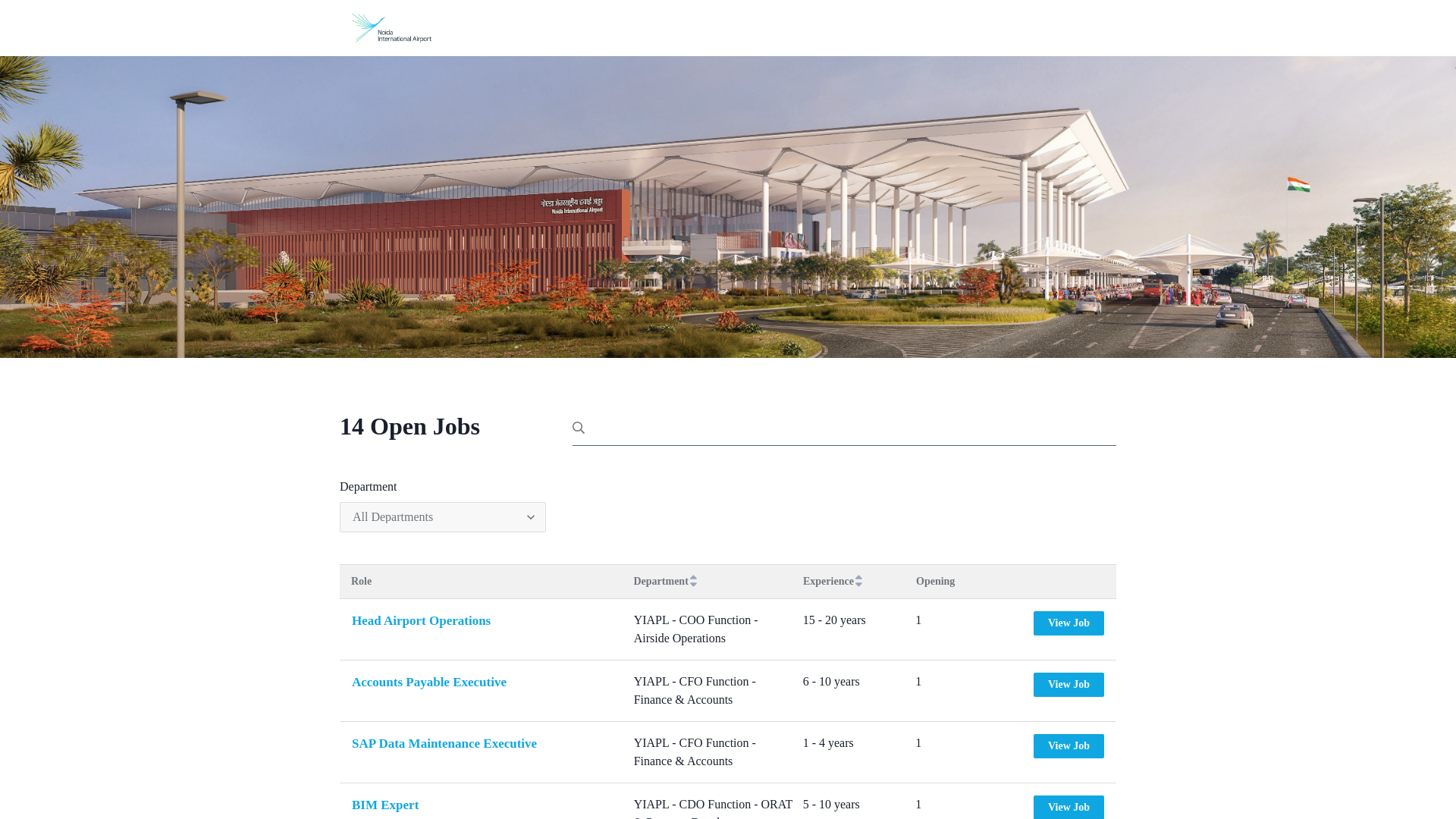 website screenshot of https://niairport.sensehq.com/careers