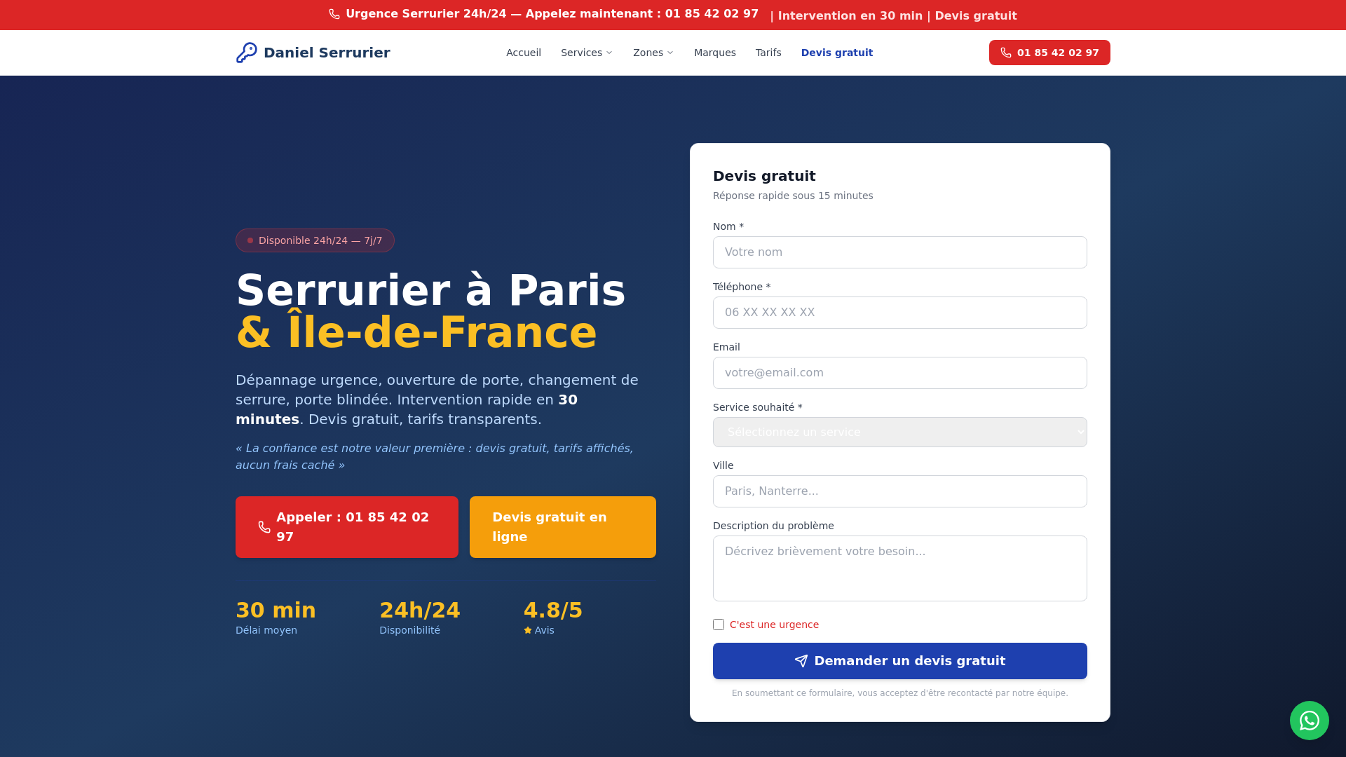 website screenshot of https://daniel-serrurier.com/