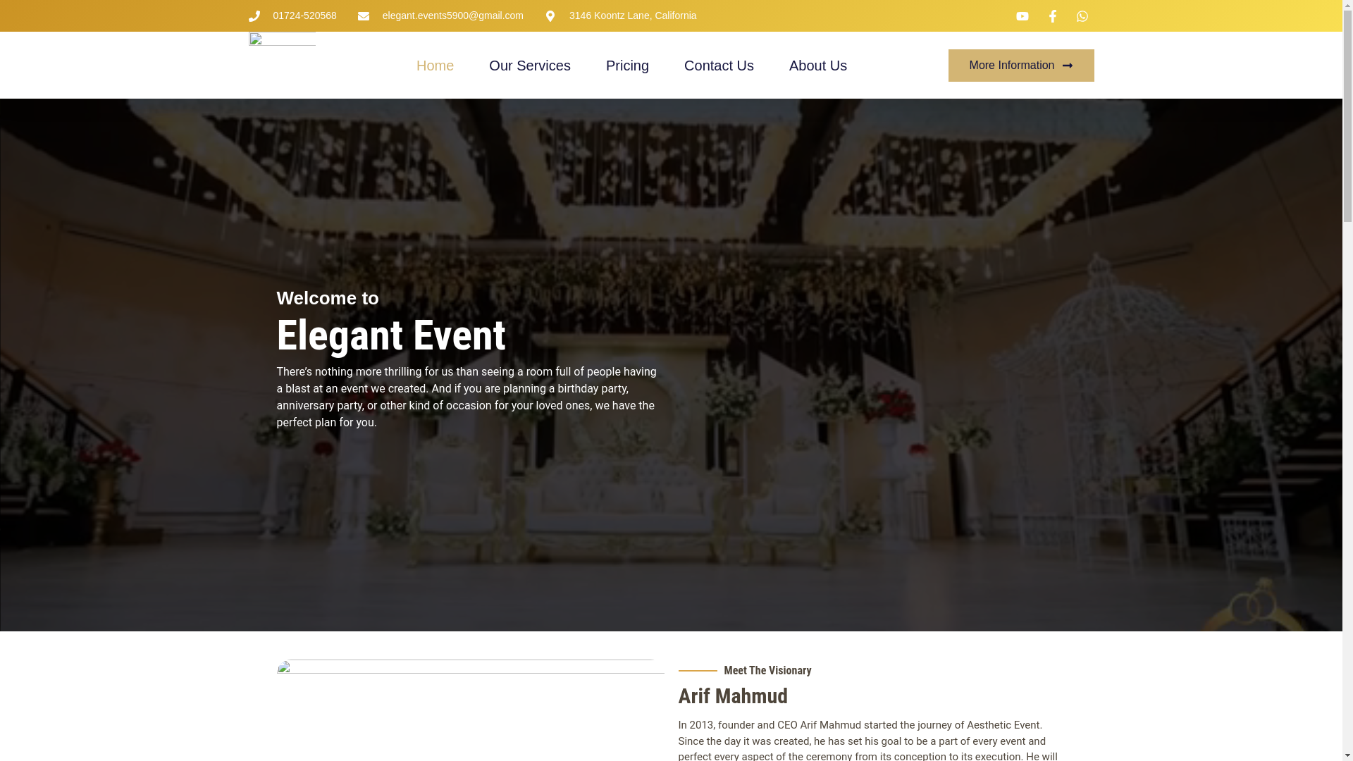 website screenshot of https://eleganteventbd.com/