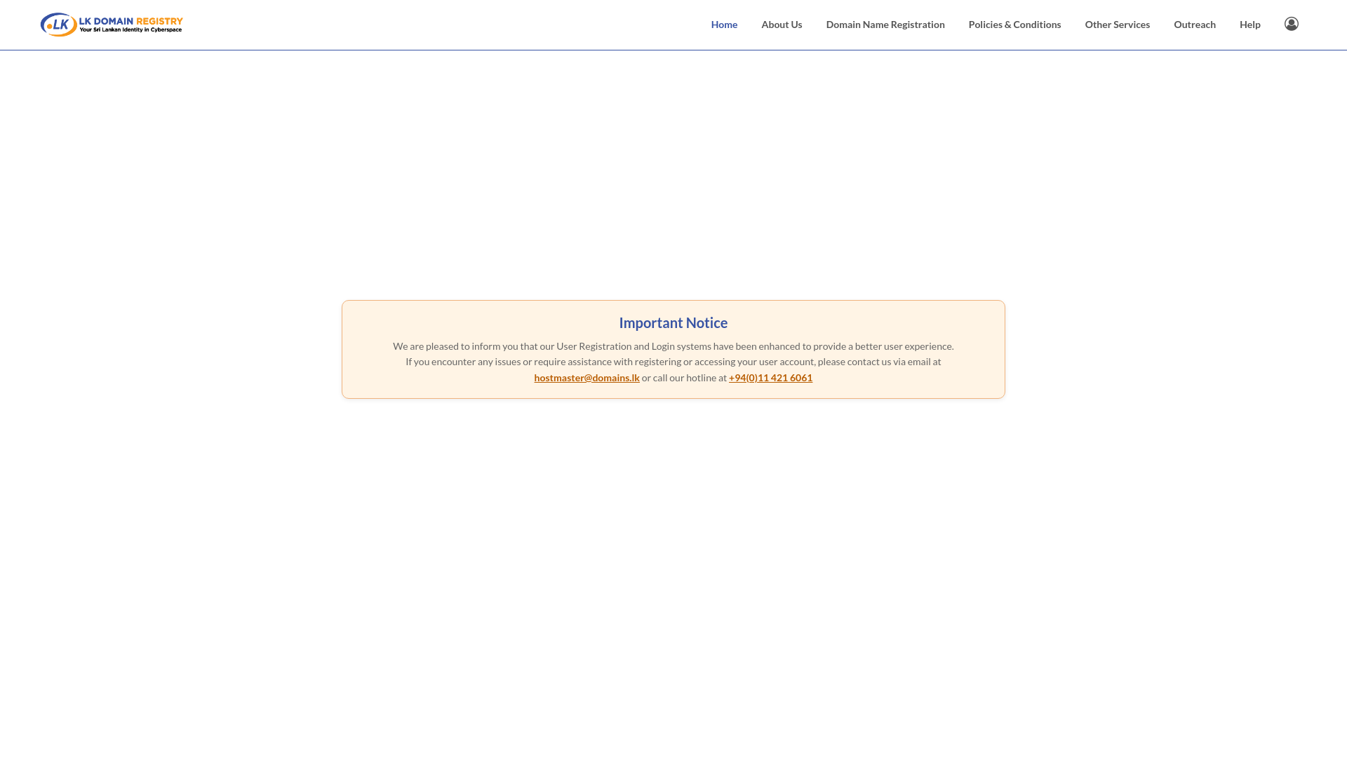 website screenshot of https://domains.lk/