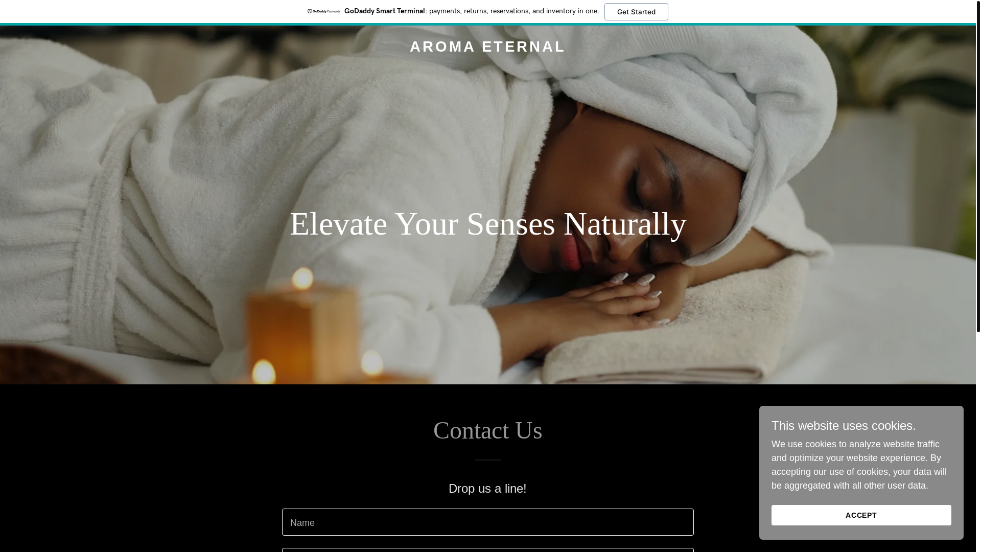 website screenshot of https://aromaeternal.store/