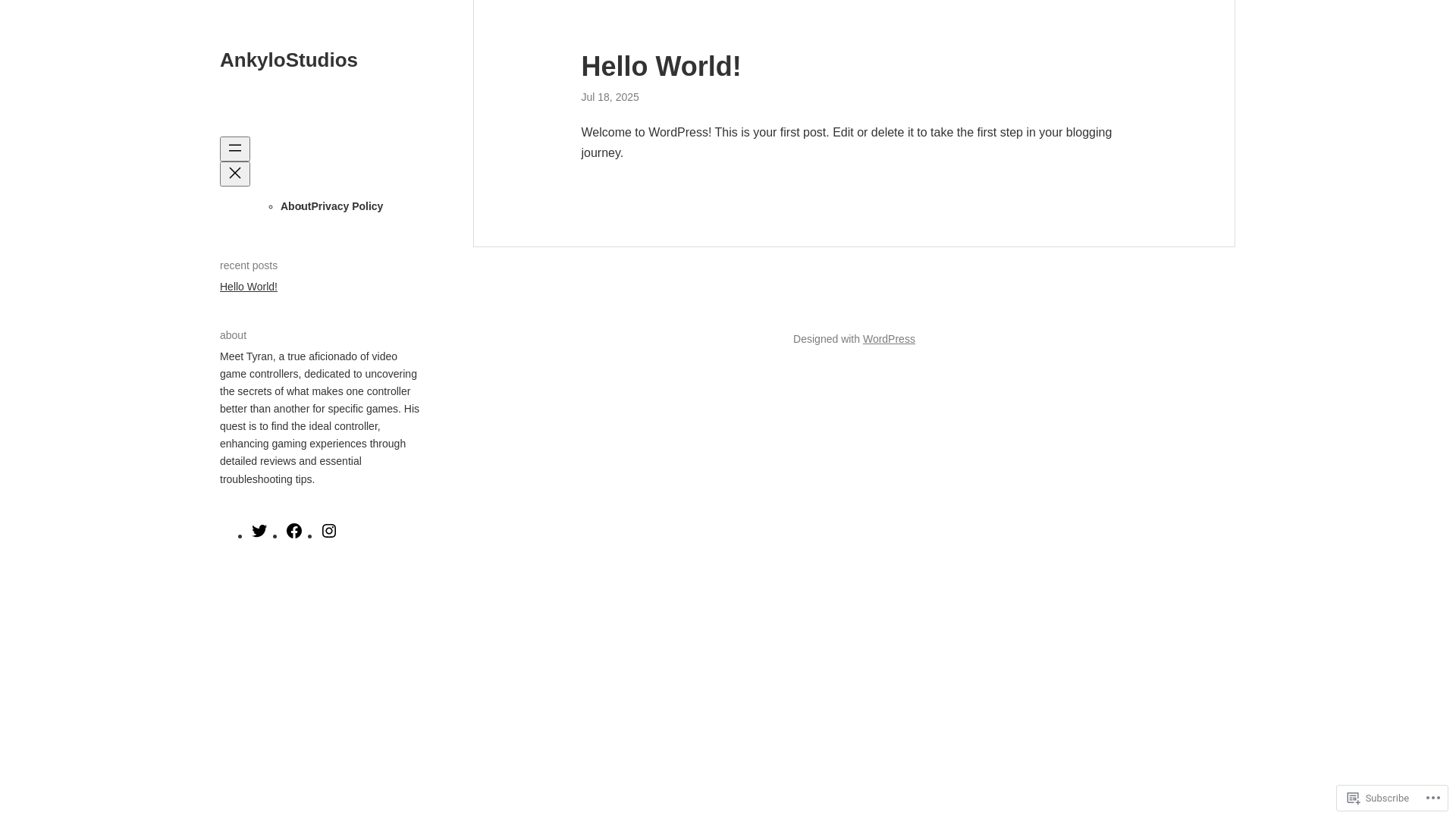 website screenshot of https://ankylostudios.fun/
