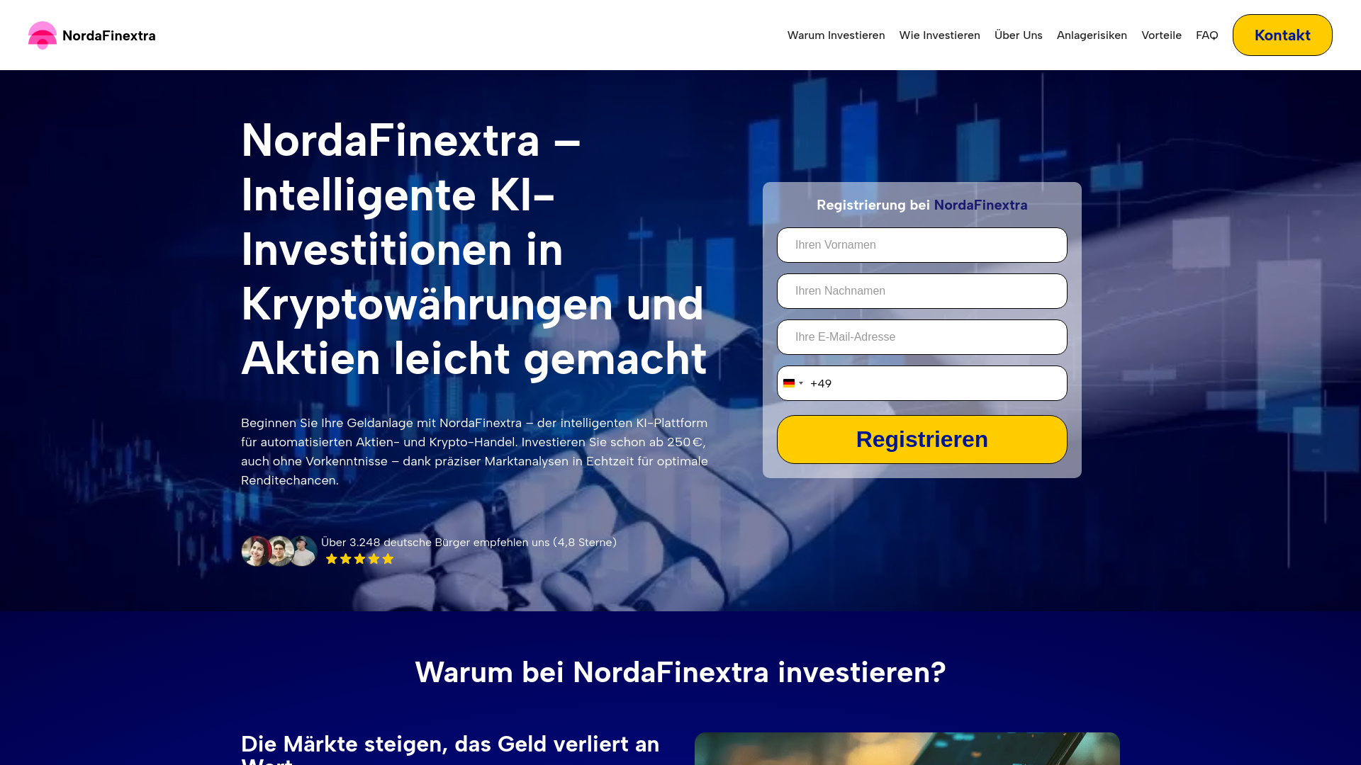 website screenshot of https://nordafinextra-de.com/