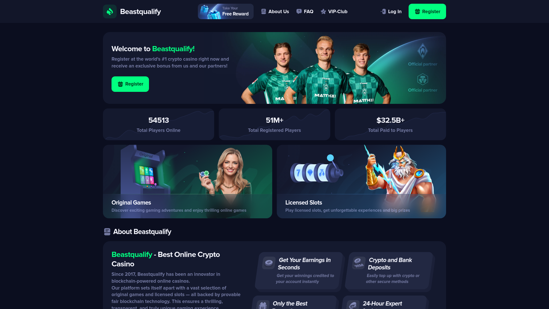 website screenshot of https://beastqualify.com