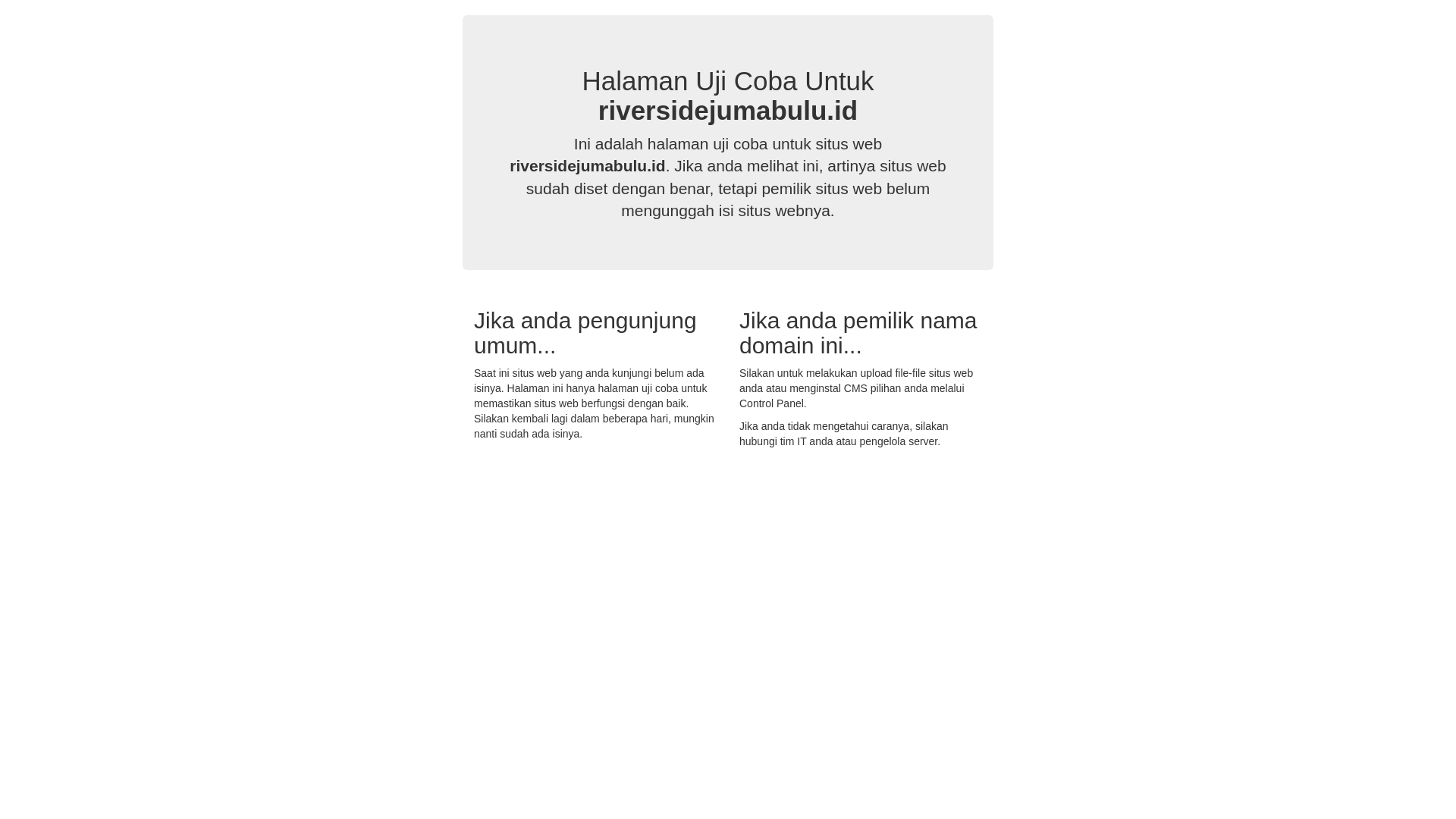 website screenshot of https://riversidejumabulu.id/