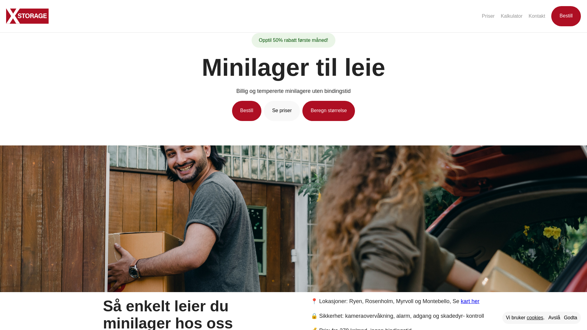 website screenshot of https://xstorage.dk