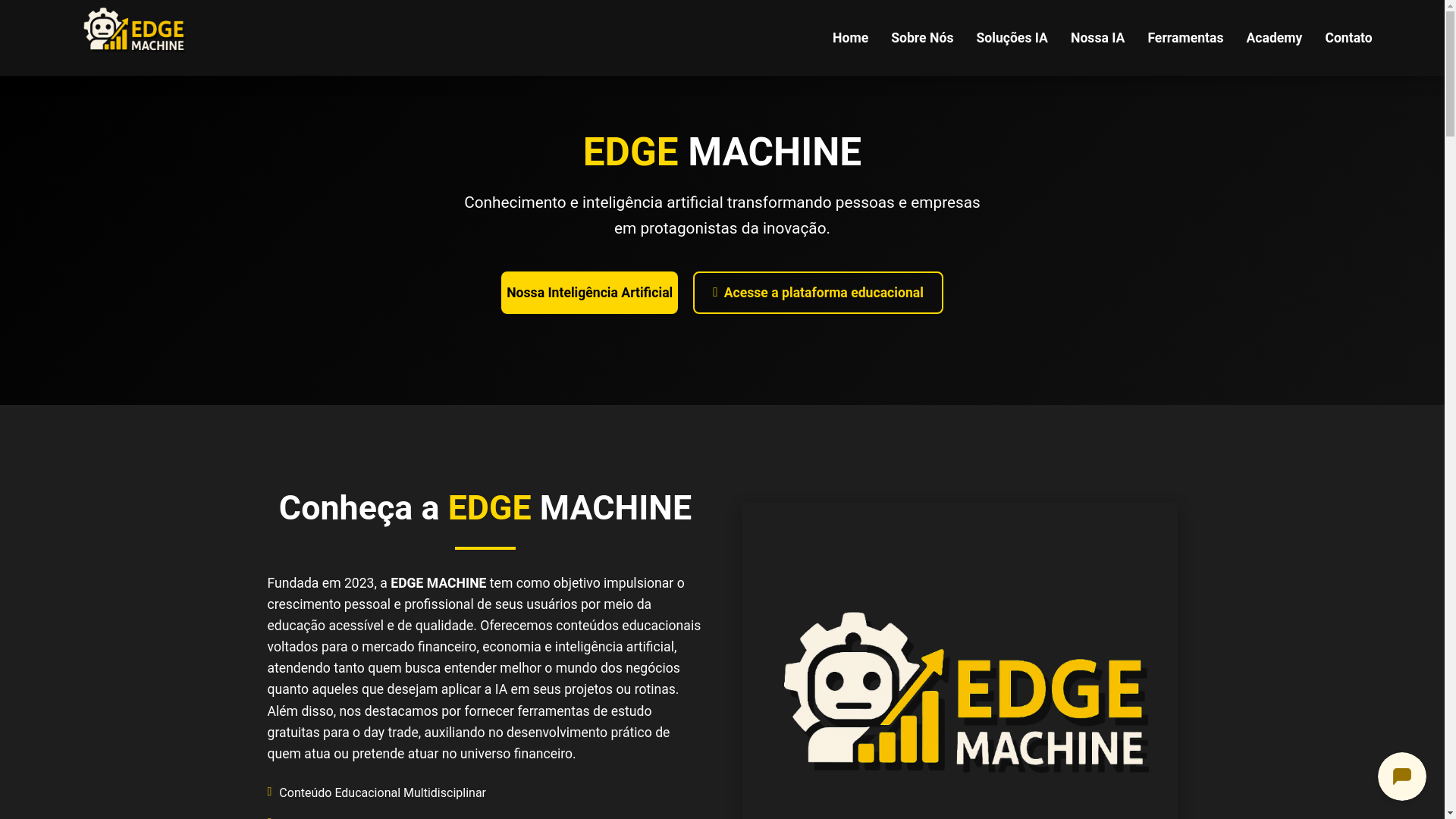 website screenshot of https://edgemachine.com.br/