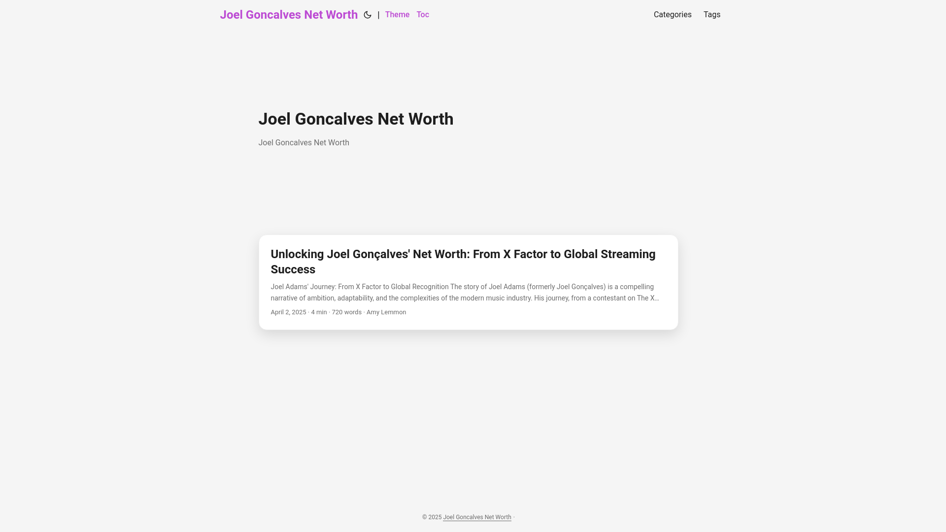 website screenshot of https://joel-goncalves-net-worth.pages.dev/