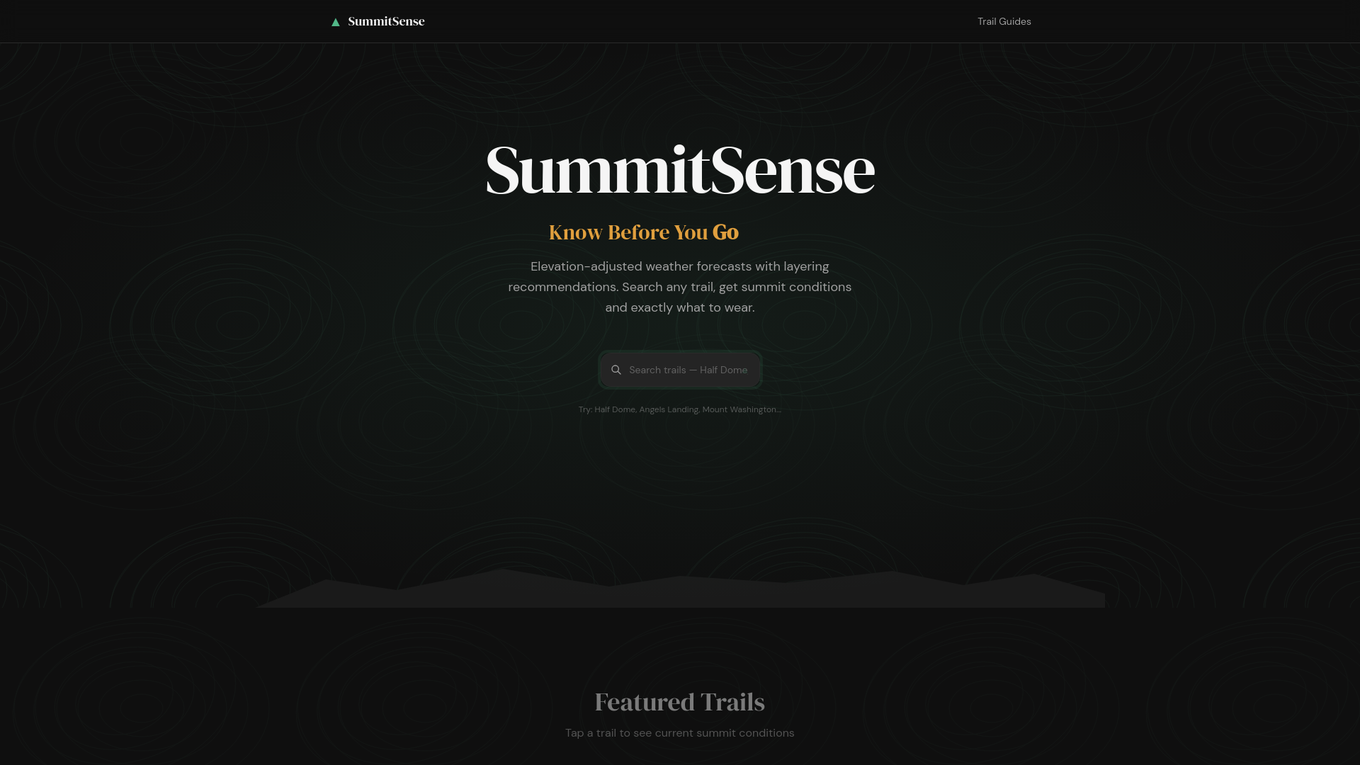 website screenshot of https://summitsense.app/