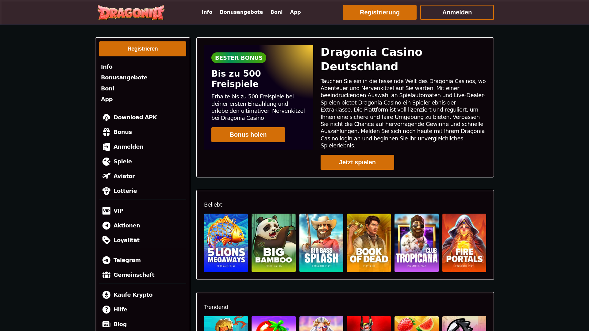 website screenshot of https://dragoniacasinodeutschland-com.pages.dev/