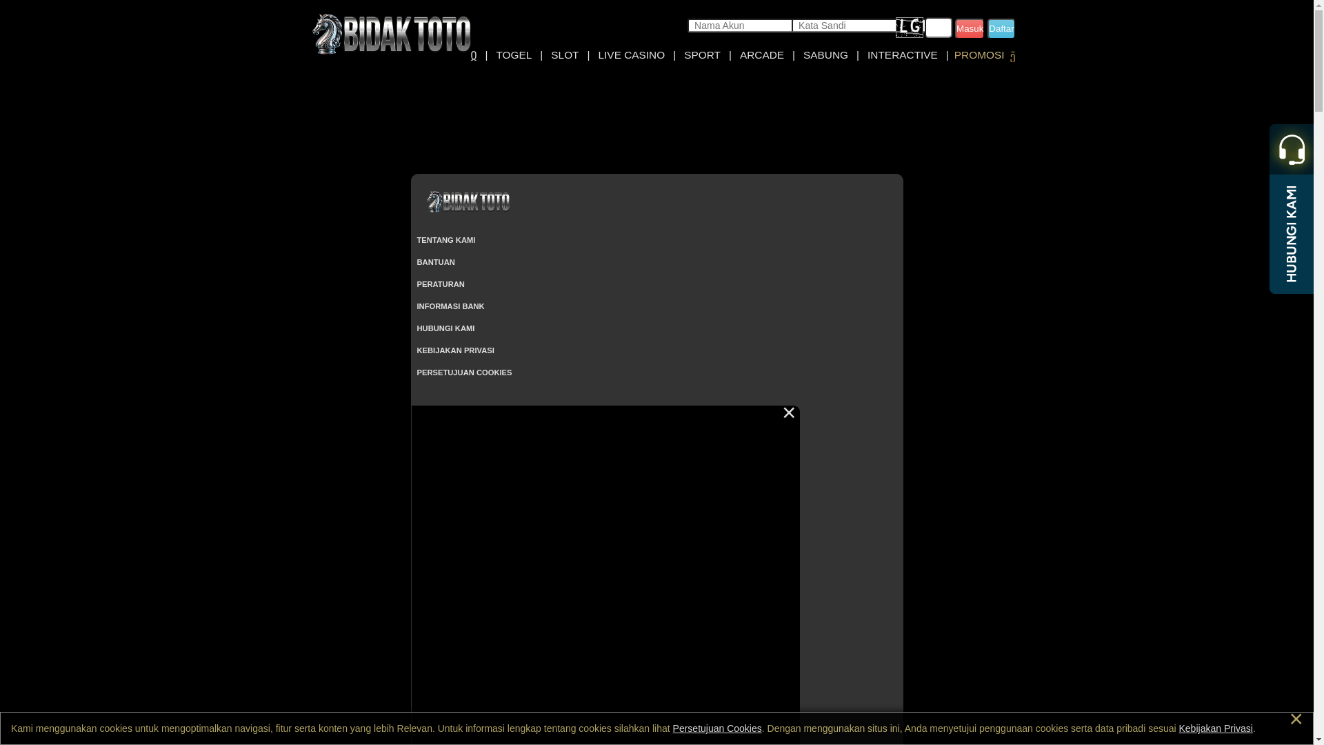 website screenshot of https://bidaktoto-mantap.site/