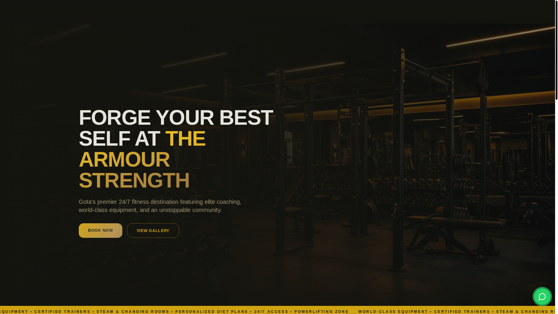 website screenshot of https://armourgym.pages.dev/