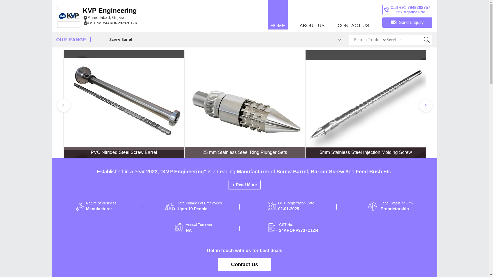 website screenshot of https://kvpengineering.in/