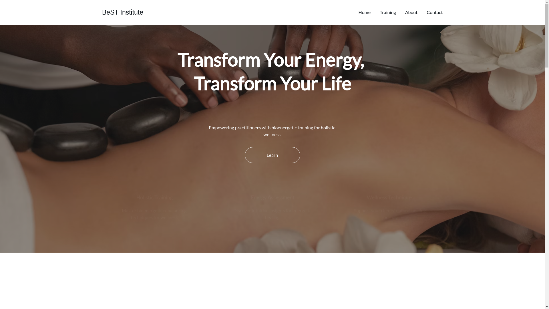 website screenshot of https://bioenergetixtraining.com/