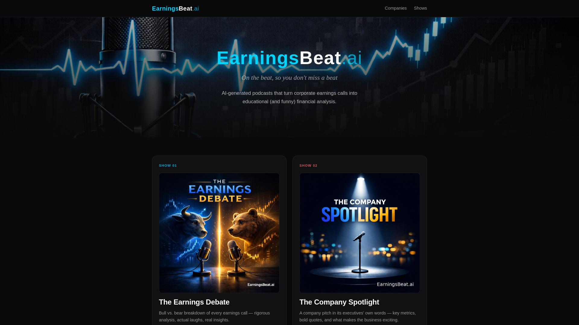 website screenshot of https://earningsbeat.pages.dev/