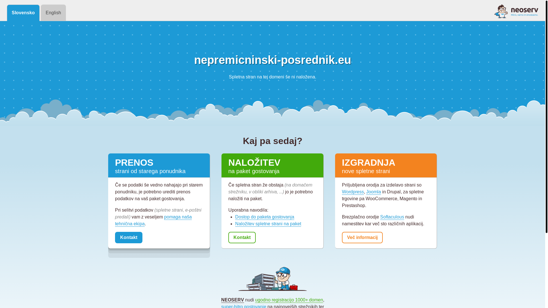 website screenshot of https://nepremicninski-posrednik.eu/