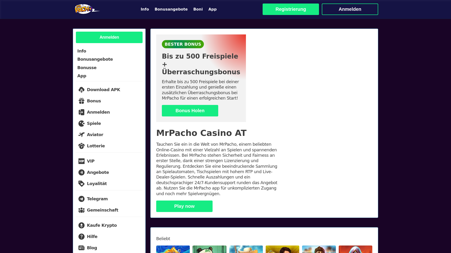 website screenshot of https://mrpachocasinoat-net.pages.dev/