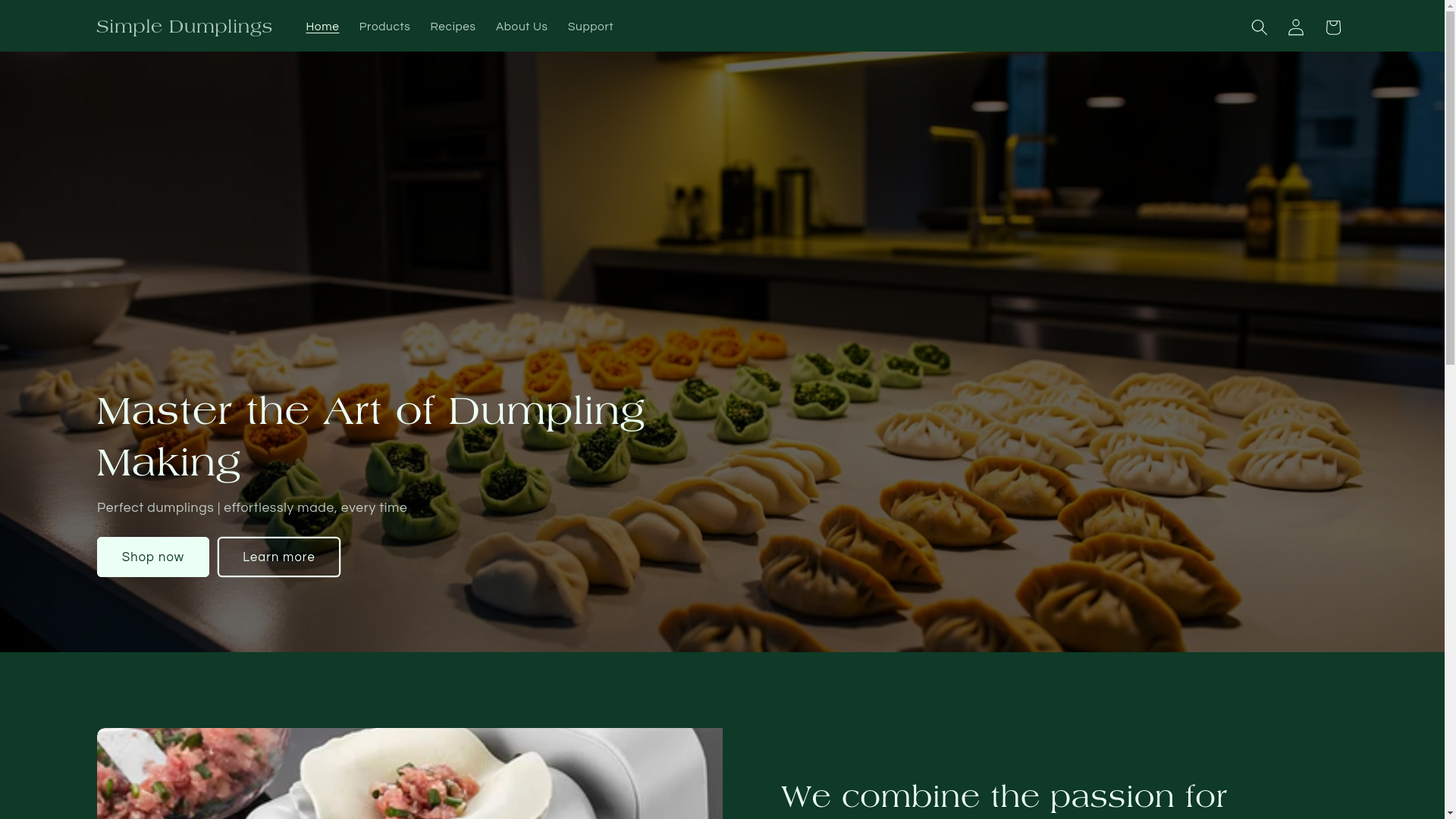 website screenshot of https://simpledumplings.ca/