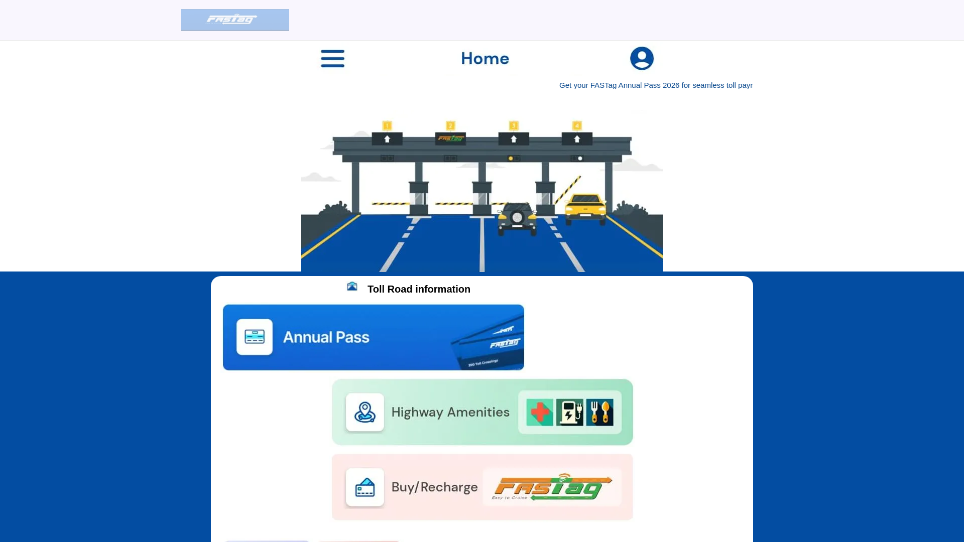 website screenshot of https://nhaiyearlypass.online/